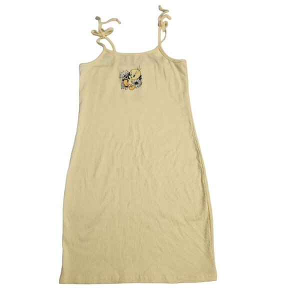 Ribbed Looney Tunes Tweety Bird Mini Dress Women’s Size Medium - Picture 1 of 7